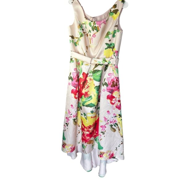 ALFRED SUNG Dresses & Skirts - Alfred Sung Blush Bouquet Floral Hi-Low Dress Floral size M Sateen Twill Cocktai